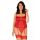 Gorset i stringi Obsessive Blossmina czerwony 4XL 5XL
