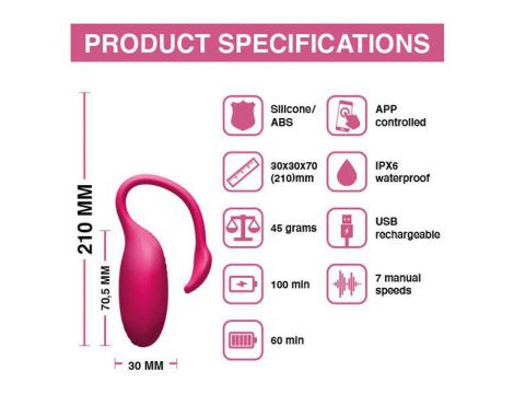 Wibrator punkt G Flamingo Magic Motion sterowany aplikacją silikonowy 7cm - 9