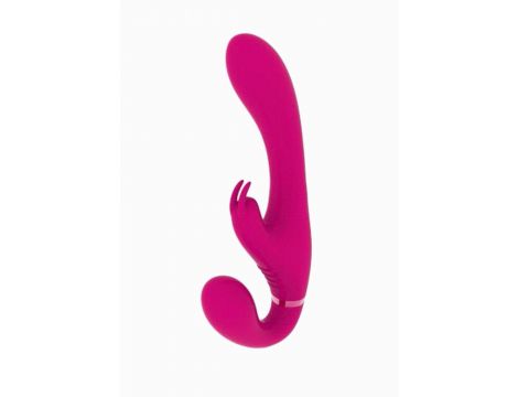 Strapon wibrujący Vive Suki silikonowy różowy USB - 2