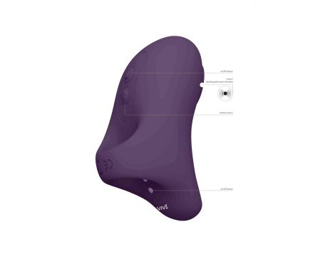 Stymulator łechtaczki Vive Hana fioletowy silikonowy USB 5cm - 3