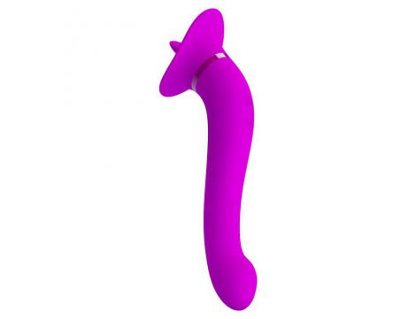 Wibrator z lizaniem Pretty Love Faust fioletowy silikonowy USB - 4