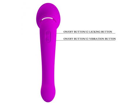 Wibrator z lizaniem Pretty Love Faust fioletowy silikonowy USB - 5