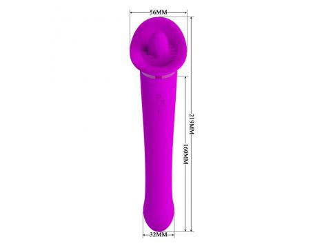 Wibrator z lizaniem Pretty Love Faust fioletowy silikonowy USB - 7