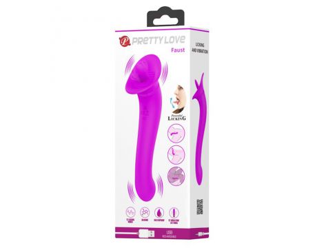 Wibrator z lizaniem Pretty Love Faust fioletowy silikonowy USB - 8
