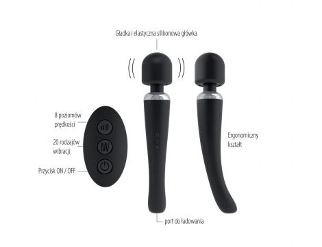 Masażer wibracyjny Megawand Dorcel czarny 29 cm USB - 5