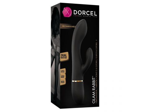 Wibrator króliczek Dorcel Glam Rabbit silikonowy czarny USB 21,8 cm - 5