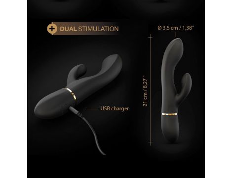 Wibrator króliczek Dorcel Glam Rabbit silikonowy czarny USB 21,8 cm - 6