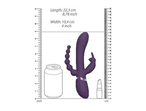 Wibrator króliczek Vive Rini fioletowy silikonowy USB 22 cm - 4