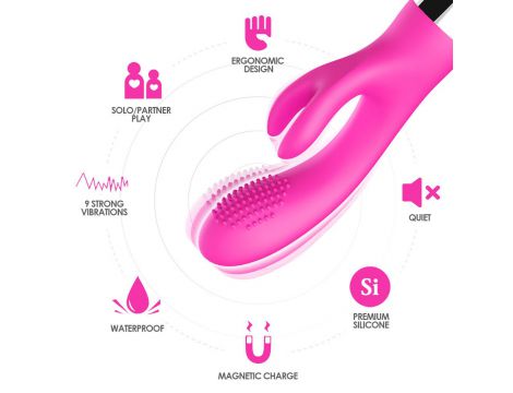 Wibrator króliczek silikonowy B-Series Joy różowy USB 20 cm - 7