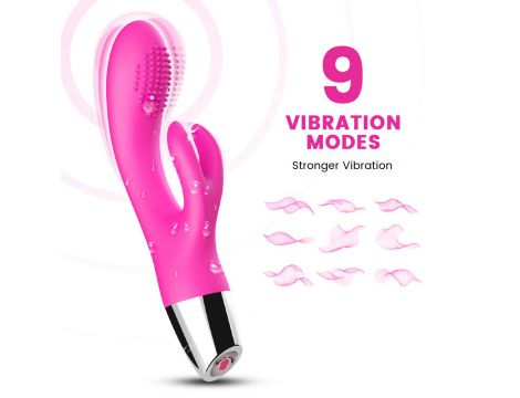 Wibrator króliczek silikonowy B-Series Joy różowy USB 20 cm - 8
