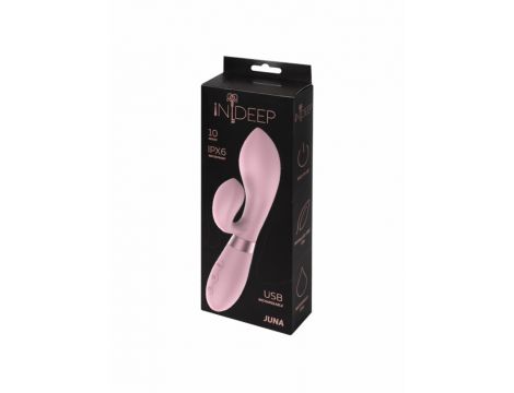 Wibrator króliczek silikonowy Indeep Juna różowy USB 21,5 cm - 4