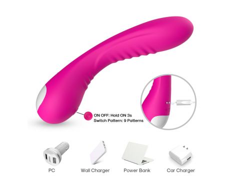 Wibrator punktu G Legend silikonowy różowy USB 18 cm - 7