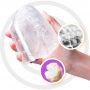Męski wibrujący masturbator teksturowany Master transparentny USB - 5