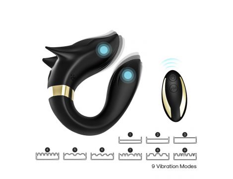 Stymulator łechtaczki Fox silikonowy czarny USB wodoodporny - 2