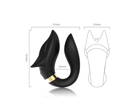 Stymulator łechtaczki Fox silikonowy czarny USB wodoodporny - 6