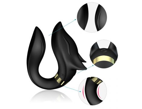 Stymulator łechtaczki Fox silikonowy czarny USB wodoodporny - 3
