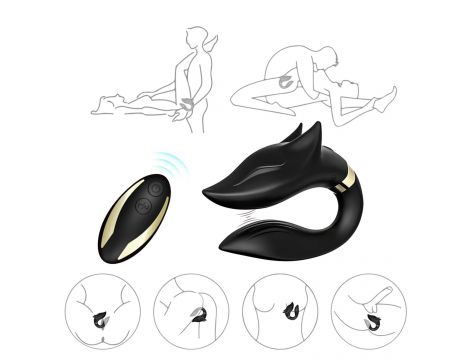 Stymulator łechtaczki Fox silikonowy czarny USB wodoodporny