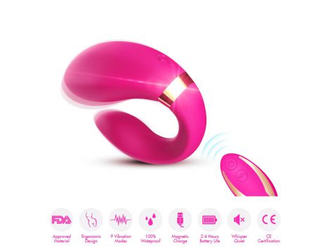 Stymulator łechtaczki silikonowy Crescent jasnoróżowy USB B Series Joy - 8
