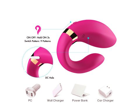 Stymulator łechtaczki silikonowy Crescent jasnoróżowy USB B Series Joy - 11
