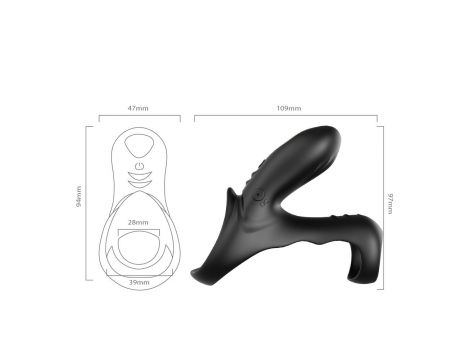 Podwójny pierścień erekcyjny wibrujący Ranger czarny USB - 4