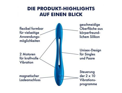 Wibrator elastyczny Satisfyer Elastic Game ciemnoniebieski 22 cm - 3