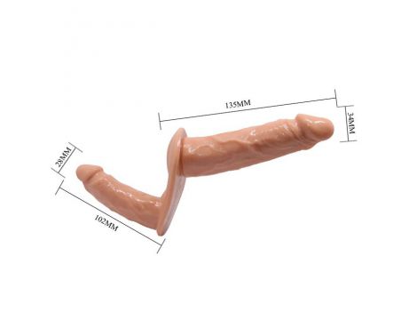 Strap on z podwójnym dildo Baile cielisty - 5