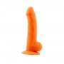 Realistyczne dildo silikonowe na przyssawkę pomarańczowe 21.5 cm Deluxe - 2