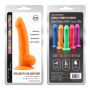 Realistyczne dildo silikonowe na przyssawkę pomarańczowe 21.5 cm Deluxe - 3