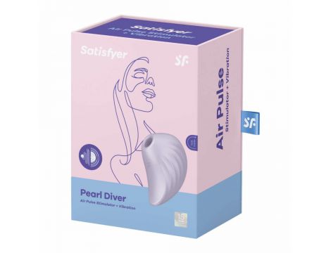 Stymulator łechtaczki Satisfyer Pearl Diver niebieski 9 cm USB