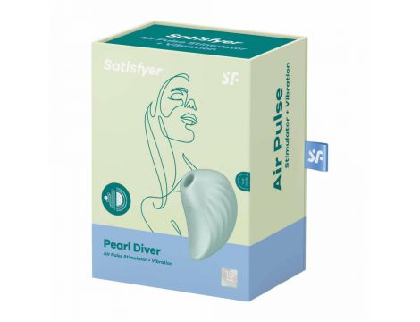 Stymulator łechtaczki Satisfyer Pearl Diver niebieski silikonowy 9 cm USB