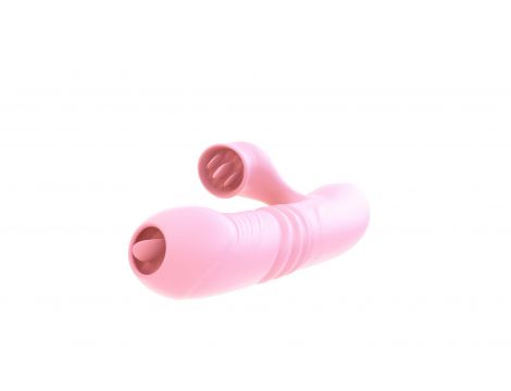 Wibrator silikonowy Lyla z ruchomym języczkiem różowy USB - 4