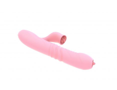 Wibrator silikonowy Lyla z ruchomym języczkiem różowy USB - 5