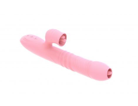 Wibrator silikonowy Lyla z ruchomym języczkiem różowy USB - 10