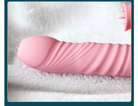 Wibrator silikonowy Lyla z ruchomym języczkiem różowy USB - 14