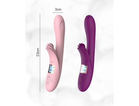 Wibrator silikonowy Lyla podgrzewany z językami różowy USB - 2