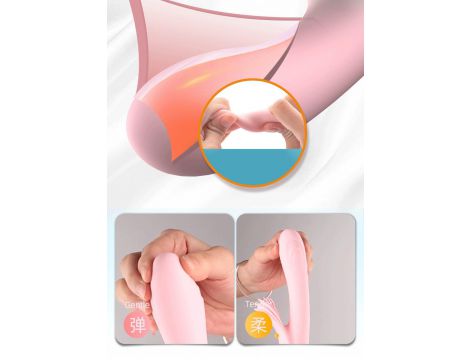 Wibrator silikonowy Lyla podgrzewany z językami różowy USB - 10