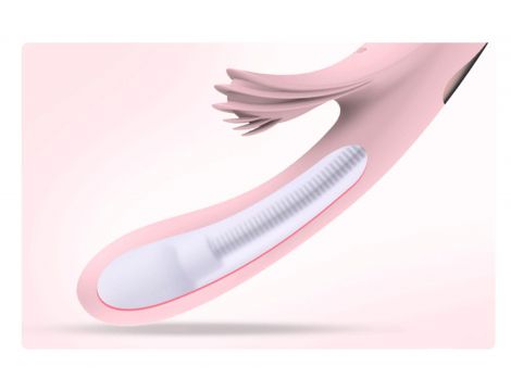 Wibrator silikonowy Lyla podgrzewany z językami różowy USB - 11