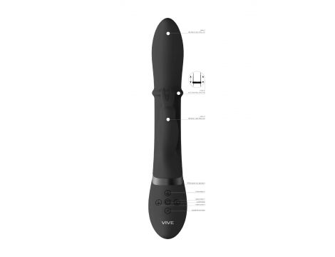 Wibrator króliczek VIVE Halo silikonowy czarny 14 cm USB - 6