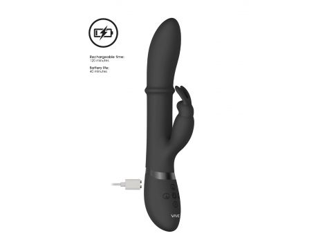 Wibrator króliczek VIVE Halo silikonowy czarny 14 cm USB - 8