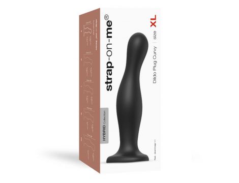 Dildo plug Curvy Strap on me silikonowe czarne XL 18 cm