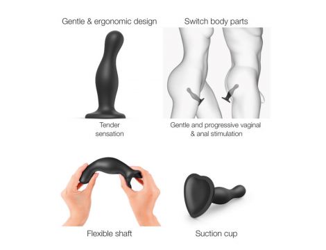 Dildo plug Curvy Strap on me silikonowe czarne XL 18 cm - 5