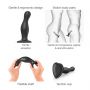 Dildo plug Curvy Strap on me silikonowe czarne XL 18 cm - 6