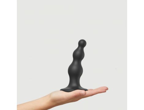 Dildo silikonowe z koralikami Strap-on-me czarne S - 3