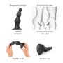 Dildo silikonowe z koralikami Strap-on-me czarne S - 5
