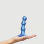 Dildo analne z kulkami silikonowe Strap On Me metaliczny niebieski S - 3