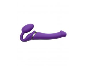 Wibrujący strap-on Strap-on-me silikonowy M fioletowy USB wodoodporny