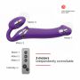 Wibrujący strap-on Strap-on-me L fioletowy USB silikonowy - 5