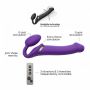 Wibrujący strap-on Strap-on-me L fioletowy USB silikonowy - 6