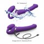 Wibrujący strap-on Strap-on-me L fioletowy USB silikonowy - 8