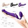 Wibrujący strap-on Strap-on-me L fioletowy USB silikonowy - 9